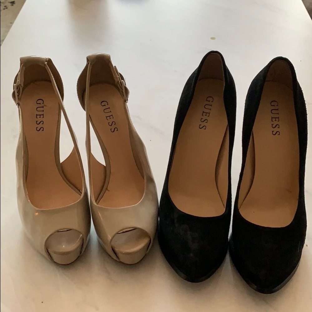 Two pairs of GUESS high heels